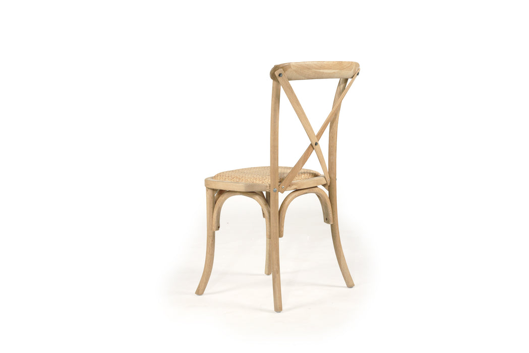 Stackable Cross Back Dining Chair - Natural Oak