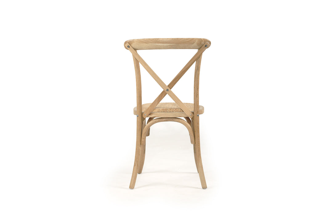 Stackable Cross Back Dining Chair - Natural Oak