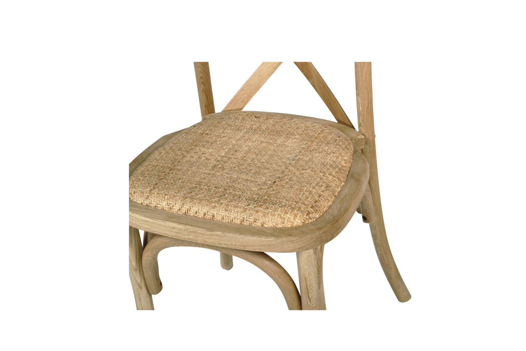 Stackable Cross Back Dining Chair - Natural Oak