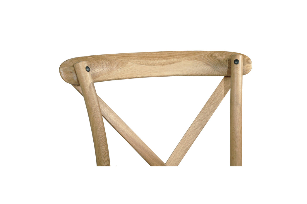 Stackable Cross Back Dining Chair - Natural Oak