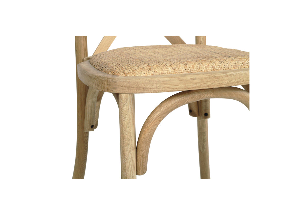 Stackable Cross Back Dining Chair - Natural Oak