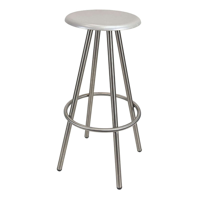 Cruza Stainless Steel Stool with Gentas Black Stool Top