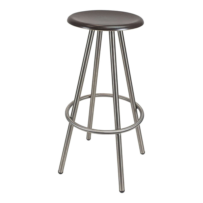 Cruza Stainless Steel Stool with Gentas Black Stool Top