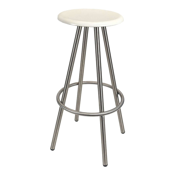 Cruza Stainless Steel Stool with Gentas Black Stool Top