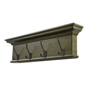 Novasolo Halifax 4 Hook Coat Rack - Green Black Antique