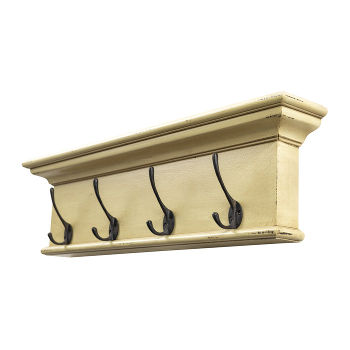 Novasolo Halifax 4 Hook Coat Rack - Yellow Brown Antique