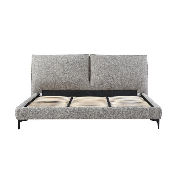 CBD8393-YO Fabric King Bed Frame - Olive Brown Boucle