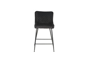 Dario Bar Stool Black Quilted Velvet (Set of 2)