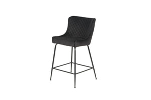 Dario Bar Stool Black Quilted Velvet (Set of 2)