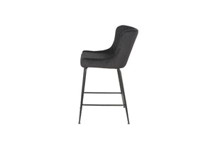 Dario Bar Stool Black Quilted Velvet (Set of 2)