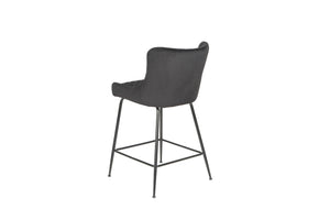 Dario Bar Stool Black Quilted Velvet (Set of 2)