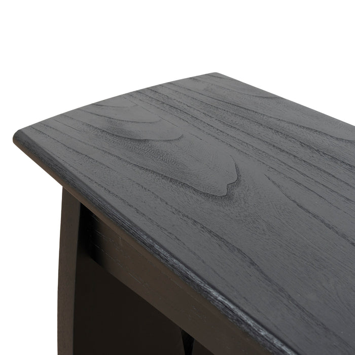 Amano 1.4m Elm Dining Bench - Full Black