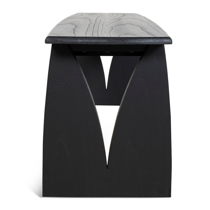 Amano 1.4m Elm Dining Bench - Full Black