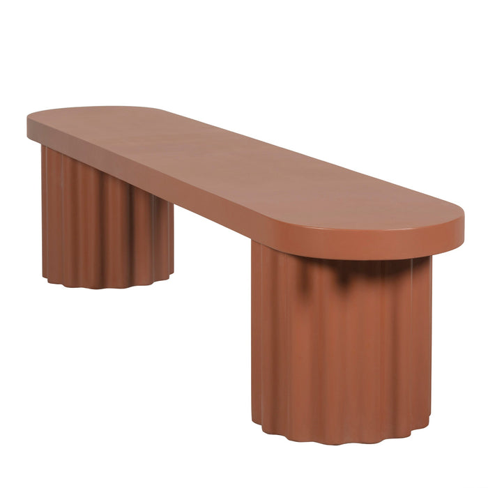 Sovana 2.1m Concrete Bench - Terracotta