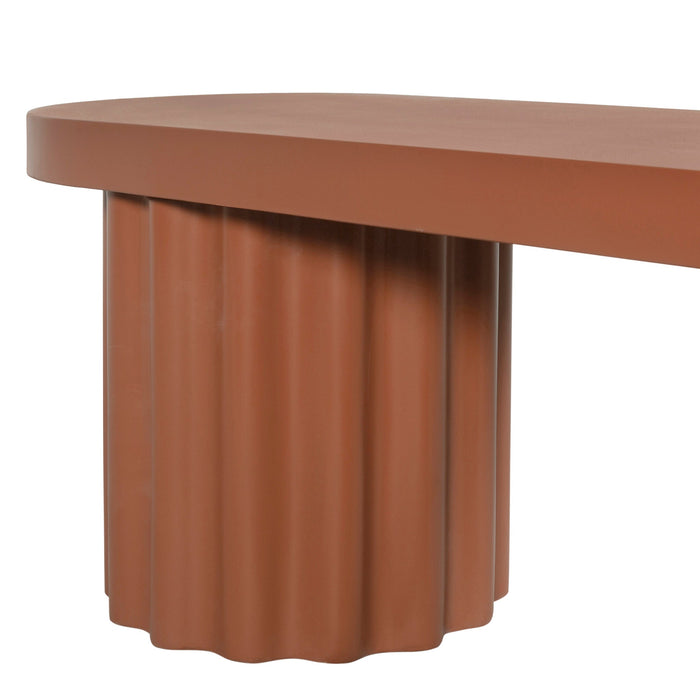Sovana 2.1m Concrete Bench - Terracotta