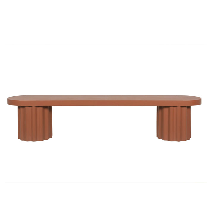 Sovana 2.1m Concrete Bench - Terracotta