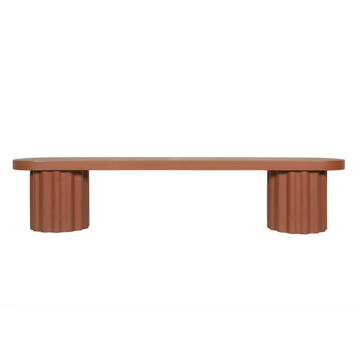 Sovana 2.1m Concrete Bench - Terracotta