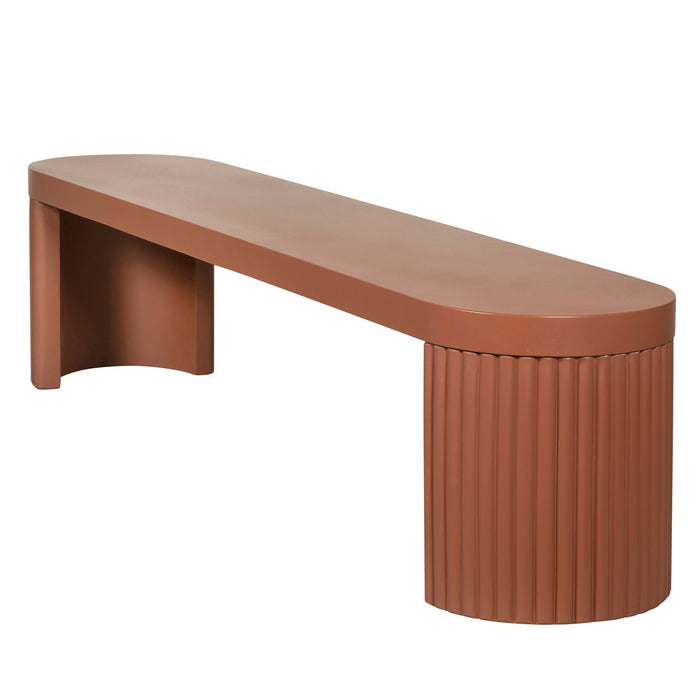 Alaric 2m Concrete Bench - Terracotta