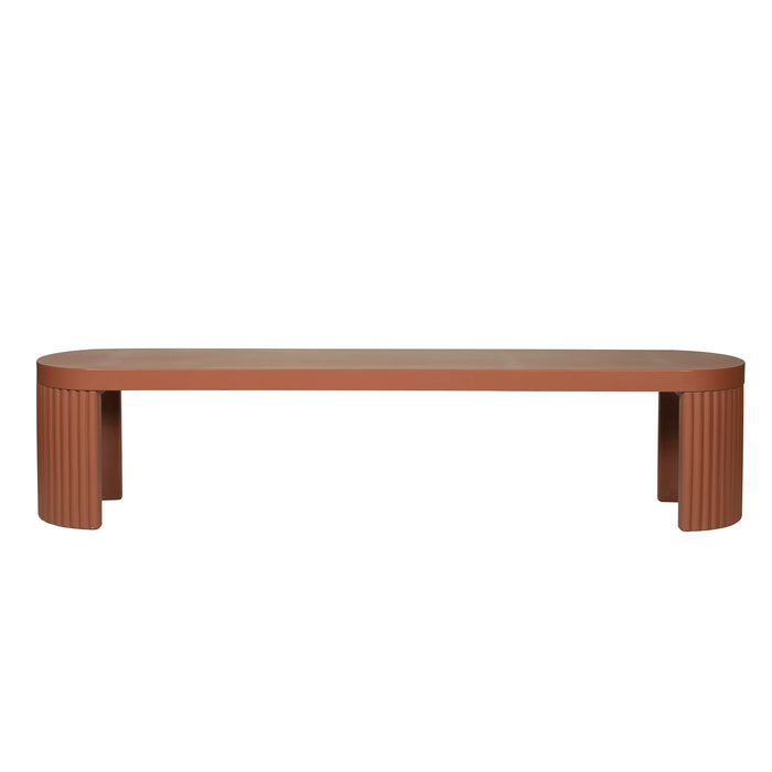Alaric 2m Concrete Bench - Terracotta