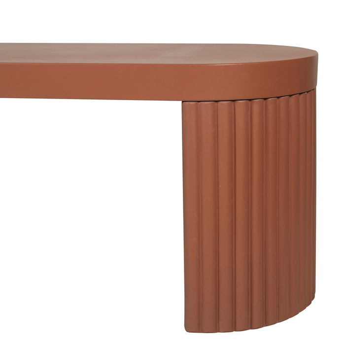 Alaric 2m Concrete Bench - Terracotta