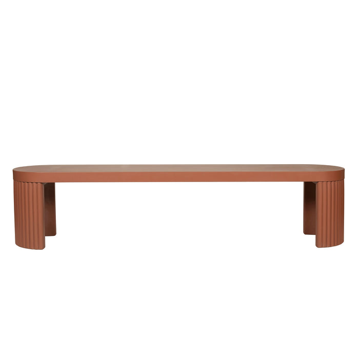 Alaric 2m Concrete Bench - Terracotta