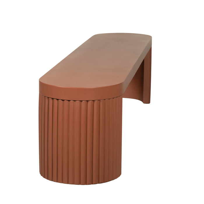 Alaric 2m Concrete Bench - Terracotta