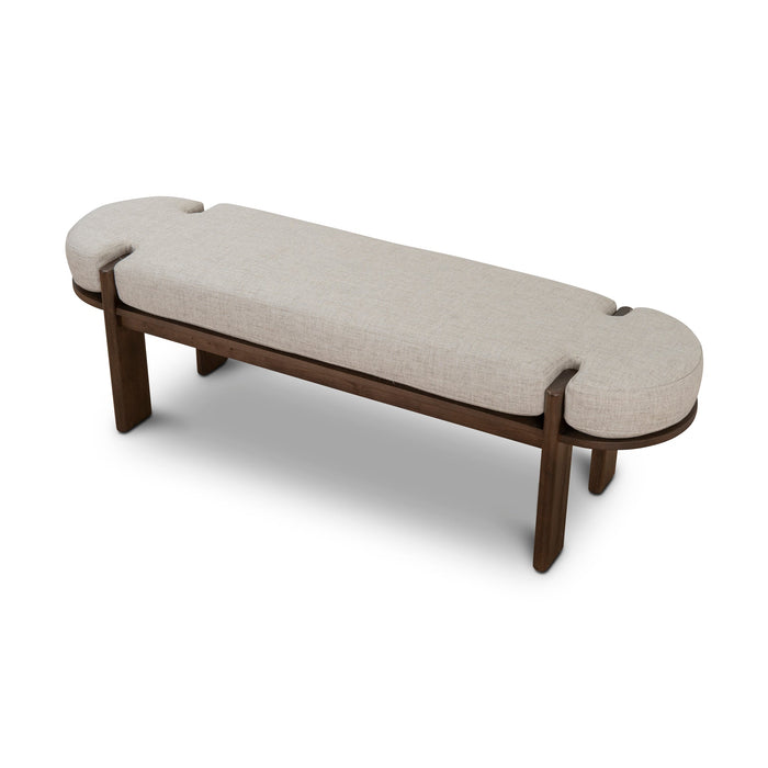 CDB8959-NI 1.6m Walnut Elm Bench - Natural Linen