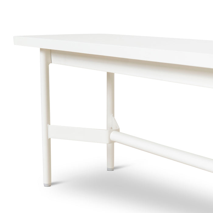 CDB8990-KD 1.8m Wooden Bench - Full White