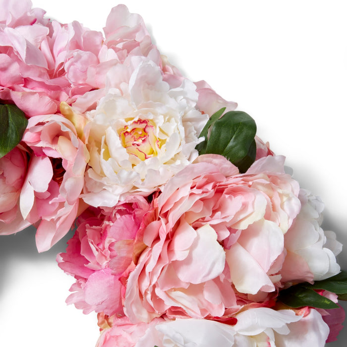 Peony Angelica Wreath - Soft Mixed, 51cm (H)