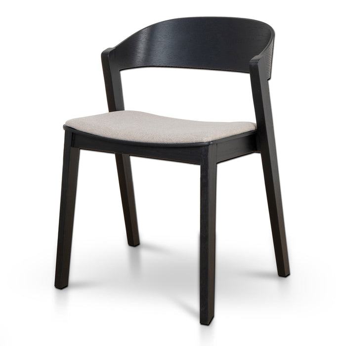 Set of 2 - CDC10054-SDx2 Black Dining Chair - Grey Seat