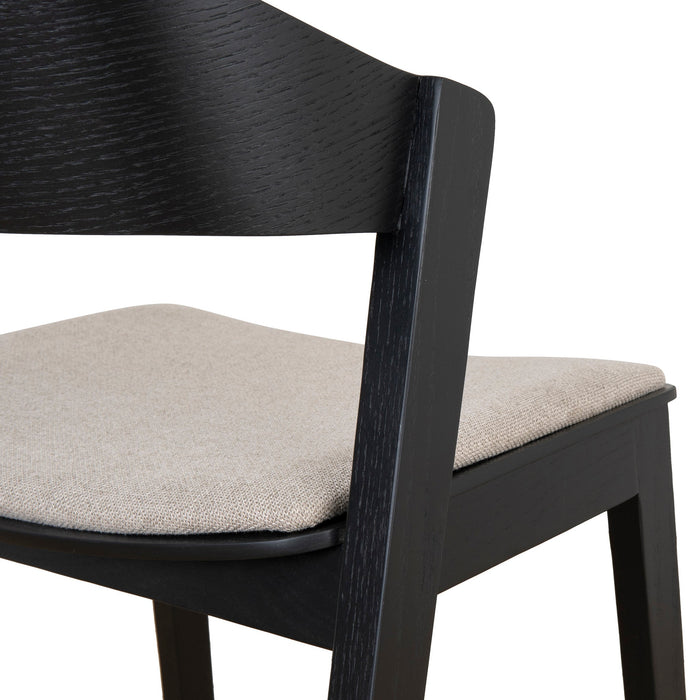 Set of 2 - CDC10054-SDx2 Black Dining Chair - Grey Seat