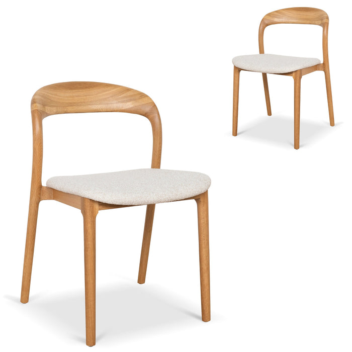 Set of 2 - Caspar Natural Dining Chair - Swady Beige