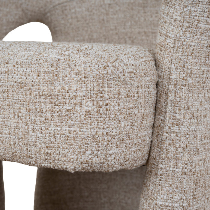 Undine Fabric Dining Chair - Pale Beige