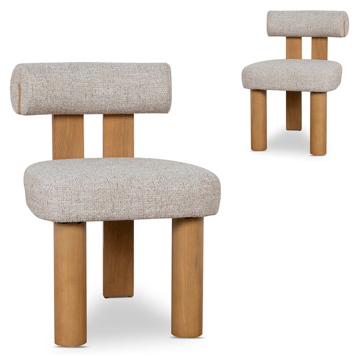Set of 2 - Remy Natural Dining Chair - Pale Beige
