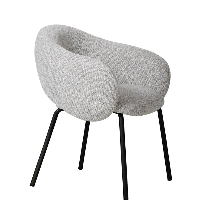 Set of 2 - Sora Black Dining Chair - Clay Grey