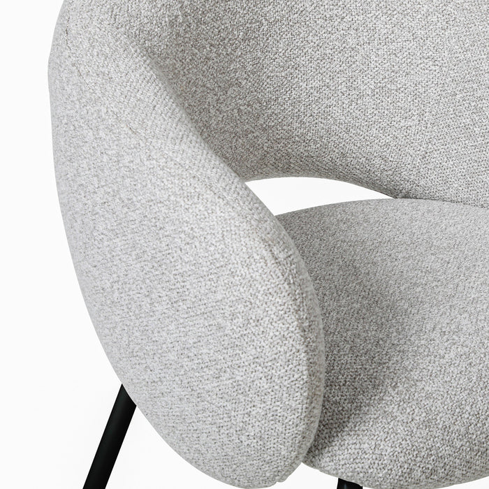 Set of 2 - Sora Black Dining Chair - Clay Grey