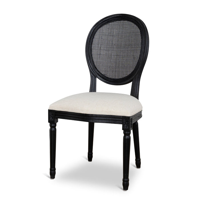 Lenora Black ELM Dining Chair - Dawn Beige (Set of 2)