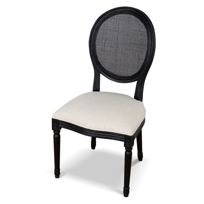 Lenora Black ELM Dining Chair - Dawn Beige (Set of 2)