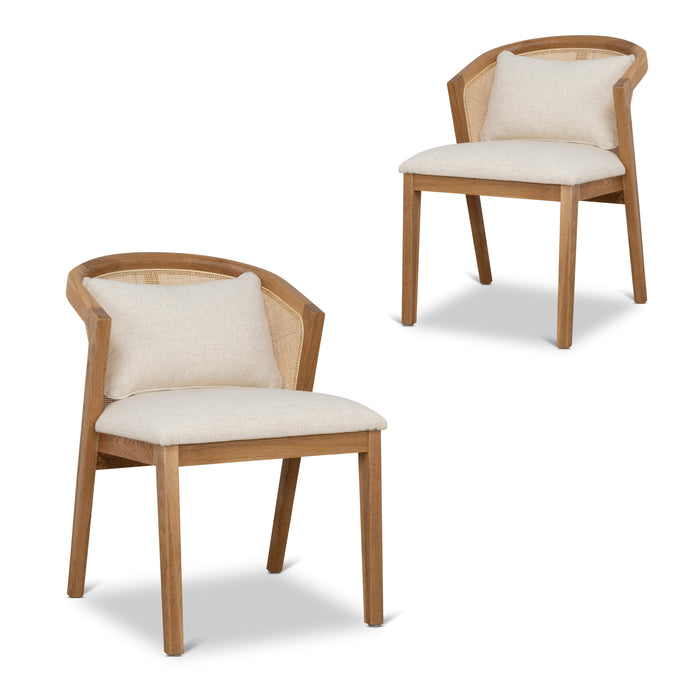 Set of 2 - Earlene Fabric Dining Chair - Dawn Beige