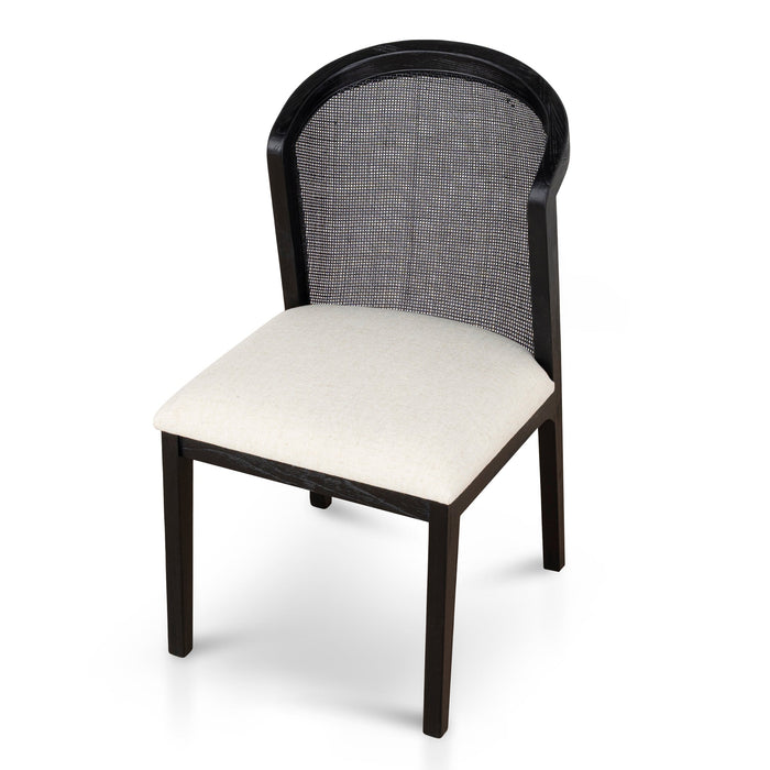 Set of 2 - Margie Black ELM Dining Chair - Dawn Beige