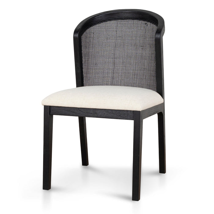 Set of 2 - Margie Black ELM Dining Chair - Dawn Beige
