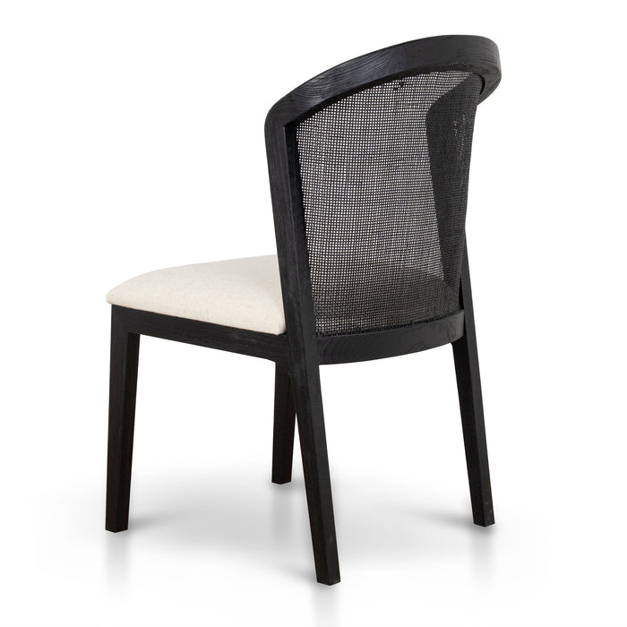 Set of 2 - Margie Black ELM Dining Chair - Dawn Beige