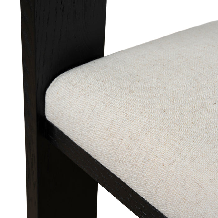 Set of 2 - Miles Black ELM Dining Chair - Dawn Beige
