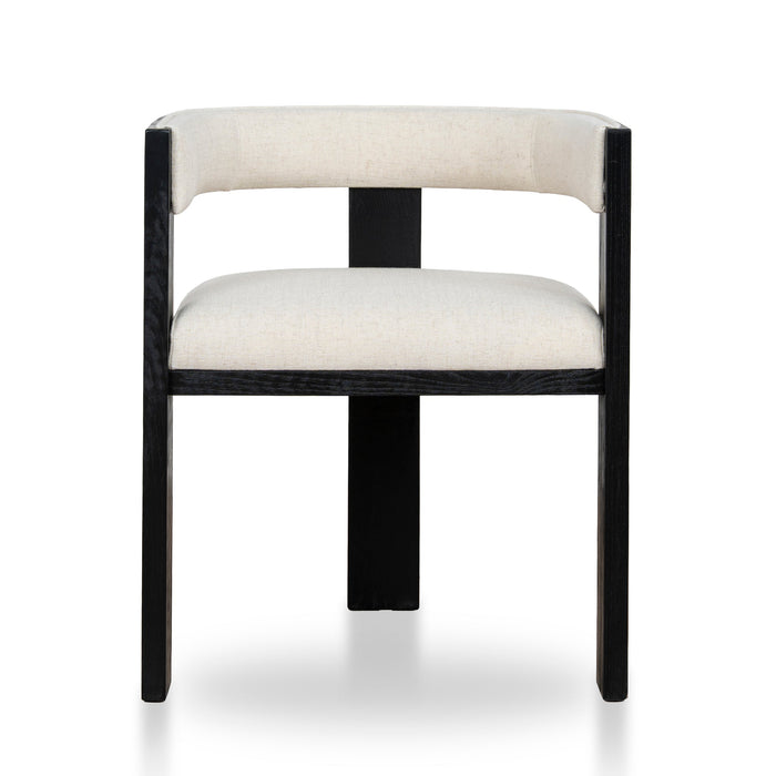 Set of 2 - Miles Black ELM Dining Chair - Dawn Beige