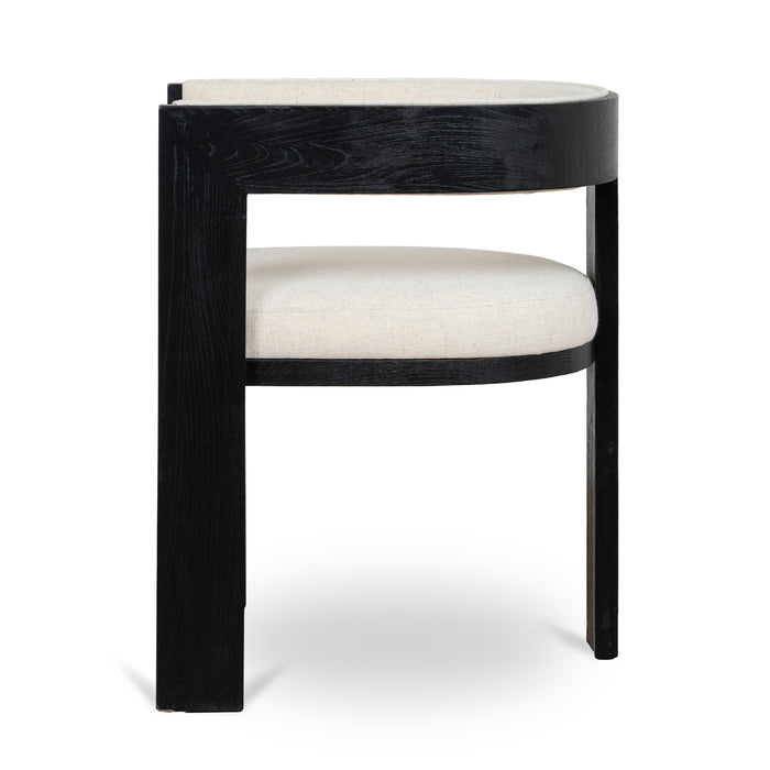 Set of 2 - Miles Black ELM Dining Chair - Dawn Beige
