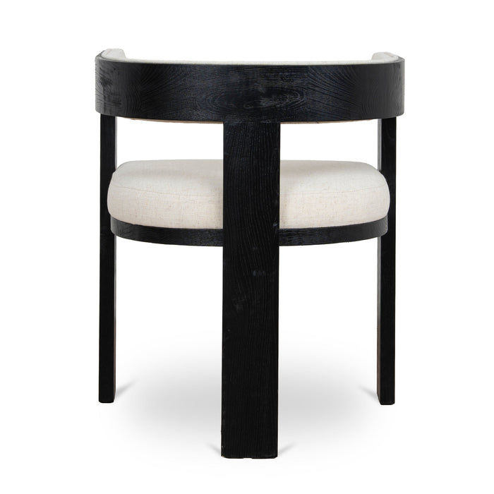 Set of 2 - Miles Black ELM Dining Chair - Dawn Beige