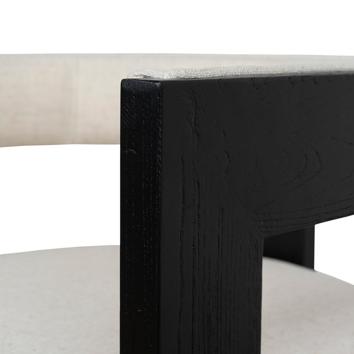 Set of 2 - Miles Black ELM Dining Chair - Dawn Beige