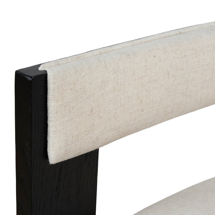 Set of 2 - Miles Black ELM Dining Chair - Dawn Beige