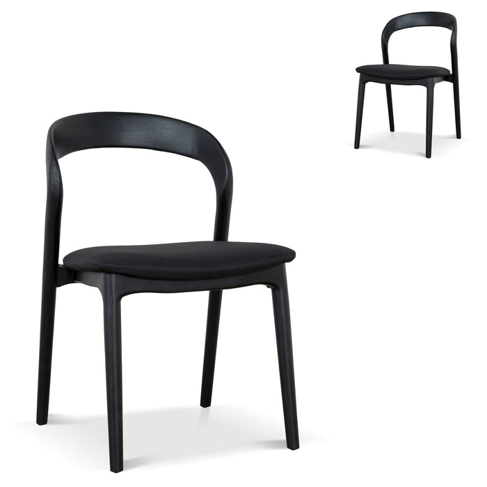 Set of 2 - Marlow Dining Chair - Full Black