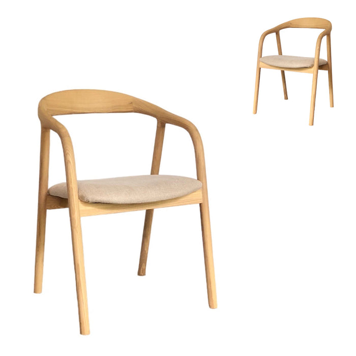 Set of 2 - Rowan Dining Chair - Naxos Beige